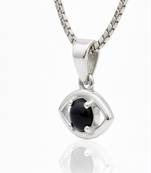 Pure 925 silver evil eye black obsidian pendant for men & women