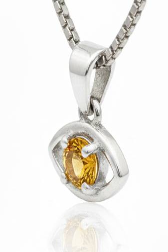 Pure 925 silver evil eye citrine pendant for men & women