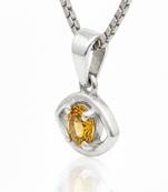 Pure 925 silver evil eye citrine pendant for men & women