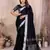 Black weaving linen cotton saree with blouse