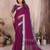 Purple weaving linen cotton saree with blouse