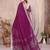 Purple weaving linen cotton saree with blouse