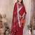 Red weaving linen cotton saree with blouse
