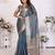 Blue weaving soft organza saree with blouse