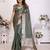Dark green weaving soft organza saree with blouse