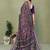 Violate printed mal cotton saree with blouse