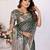Dark green weaving soft organza saree with blouse