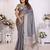 Grey weaving soft organza saree with blouse
