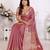 Pink weaving soft organza saree with blouse