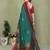 Green printed mal cotton saree with blouse