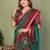 Green printed mal cotton saree with blouse