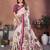 Purple printed mal cotton saree with blouse