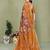 Mustard printed mal cotton saree with blouse