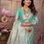 Sea green weaving soft organza saree with blouse