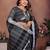 Black weaving linen cotton saree with blouse