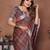 Chocolate weaving linen cotton saree with blouse