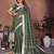 Green weaving linen cotton saree with blouse