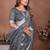 Grey weaving linen cotton saree with blouse