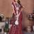 Maroon weaving linen cotton saree with blouse