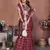 Maroon weaving linen cotton saree with blouse