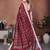 Maroon weaving linen cotton saree with blouse