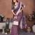 Purple weaving linen cotton saree with blouse