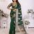 Dark green weaving soft organza saree with blouse