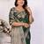Dark green weaving soft organza saree with blouse