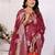 Maroon weaving soft organza saree with blouse