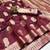 Maroon weaving soft organza saree with blouse