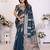 Navy blue weaving soft organza saree with blouse
