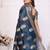 Navy blue weaving soft organza saree with blouse