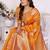 Orange weaving soft organza saree with blouse