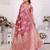 Pink weaving soft organza saree with blouse