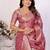 Pink weaving soft organza saree with blouse