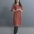 Women's cotton maroon with multi color embellished kurta