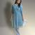 Women's cotton light blue with multi color embellished kurta