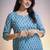 Women's cotton light blue with multi color embellished kurta