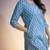 Women's cotton light blue with multi color embellished kurta