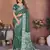 green handmade bhandhej viscos silk blend saree with blouse