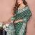 green handmade bhandhej viscos silk blend saree with blouse