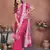 pink handmade bhandhej viscos silk blend saree with blouse