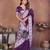 dark purple handmade bhandhej viscos silk blend saree with blouse