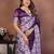 dark purple handmade bhandhej viscos silk blend saree with blouse