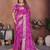 Pink handmade bhandhej viscos silk blend saree with blouse