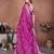 Pink handmade bhandhej viscos silk blend saree with blouse