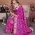 Pink handmade bhandhej viscos silk blend saree with blouse