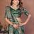 green handmade bhandhej viscos silk blend saree with blouse