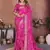 pink handmade bhandhej viscos silk blend saree with blouse
