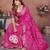 pink handmade bhandhej viscos silk blend saree with blouse